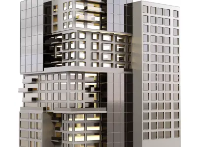 Residential building 01 Low-poly 3D model