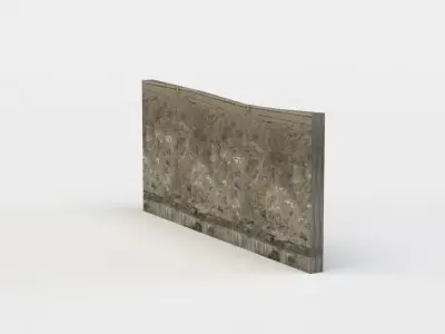 Wall fragment Low-poly 3D model