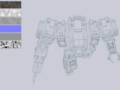 Advance Mech Low-poly 3D model get