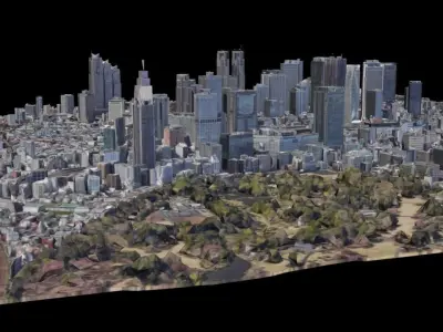 Tokyo City Map 3D model