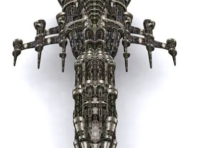 3DRT - Sci-Fi Norad Battleship - Ethev Low-poly 3D model