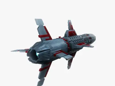 x6 Heavy rocket missiles package Low-poly 3D model