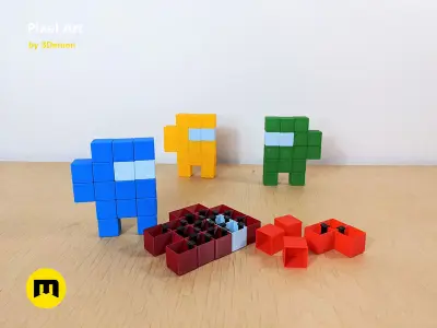 Pixel Art Building Blocks Free 3D print model