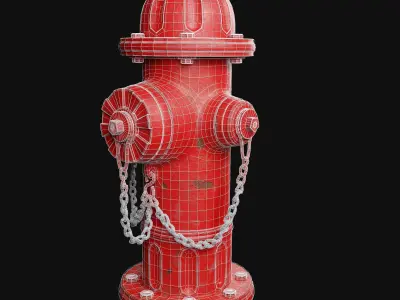 Fire Hydrant Realistic High poly 3D model