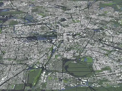 Berlin Germany - city and mass buildings 3D model