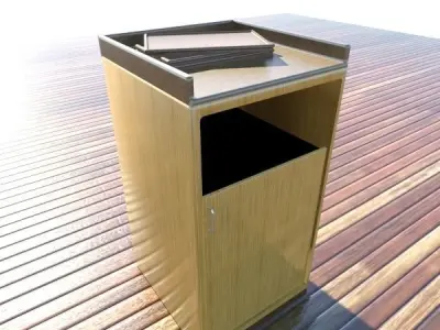 Trash Cans and Trays - Fast Food 3D model