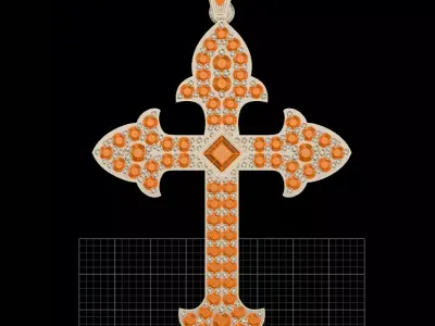 cross necklace 3D model