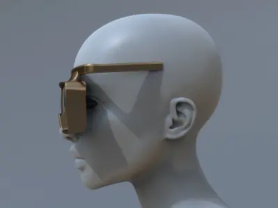 Fashion sci fi sun glasses mask 3D model