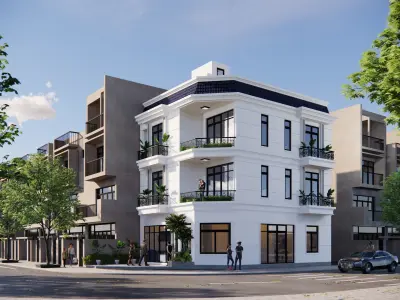 Exterior Neoclassical House Sketchup Model by vuthanh952000 3D model