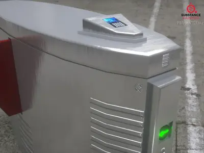 Turnstile 3D model electronic gate with light Low-poly 3D model