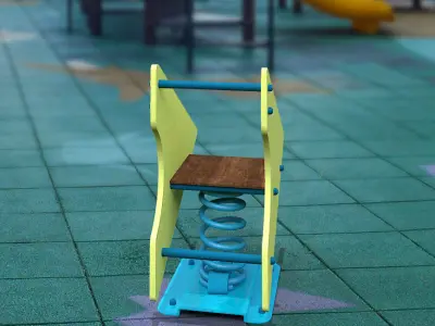 Spring Rider Low-poly 3D model