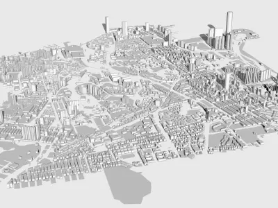 Hong Kong City Low-poly 3D model