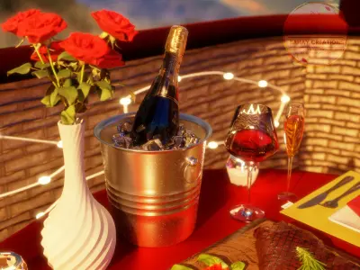 Hot Air Balloon Date 3D model