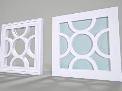 Highpoly Square Gothic Window Type1 3D model