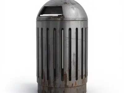 Urban Street Trash Bin 3D Model Low-poly 3D model purchase