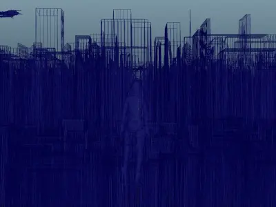 Sci-fi city cyberpunk include all assets and textures Low-poly 3D model