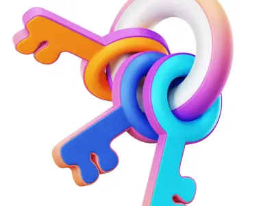 Keys 3D Icon Low-poly 3D model