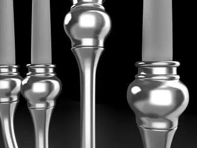 Menorah Silver 3D model