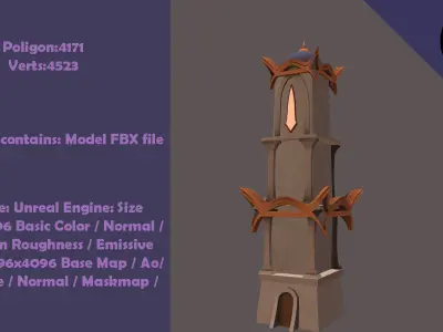 Fantastic 3d Model Town Packed  Low-poly 3D model