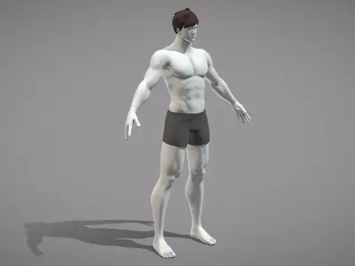 Base Mesh Pack - Stylized Male Rigged Low-poly 3D model