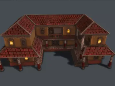 Medieval-RomanTax Office Low-poly 3D model