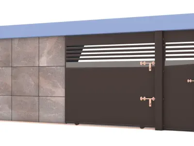 Fence and Gate 07 PBR  Low-poly 3D model