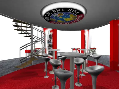 EXHIBITION PAVILION BOOTH 18M x 12M Low-poly 3D model