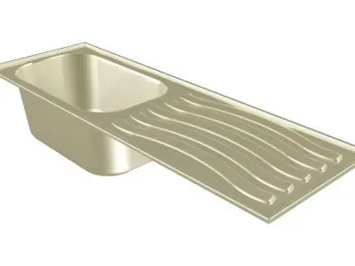 Brass Kitchen Sink Low-poly 3D model