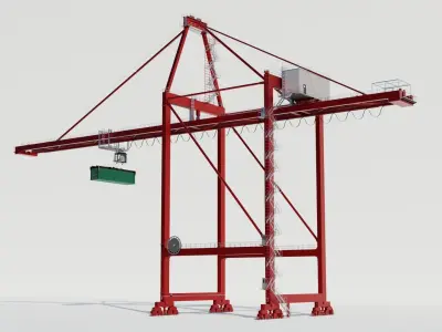 Gantry Shore Crane - Harbor crane 3D model