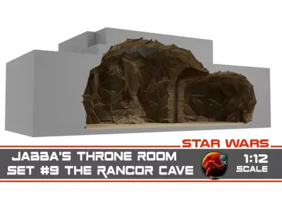 Jabbas Throne Room - Set 9 - Rancor Cave 1-12 scale Blackseries 3D print model