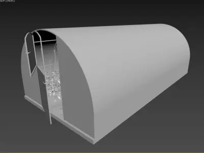 Greenhouse with plants in it 3D model