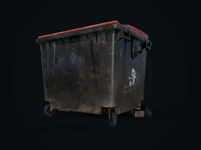 Urban Old Trash Can  Low-poly 3D model PBR Textures Low-poly 3D model