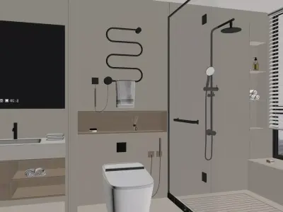 Modern Minimalist Bathroom 3D model