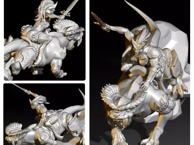 The Vile Huntress Hero 3D model