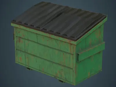 Dumpster 2C Low-poly 3D model