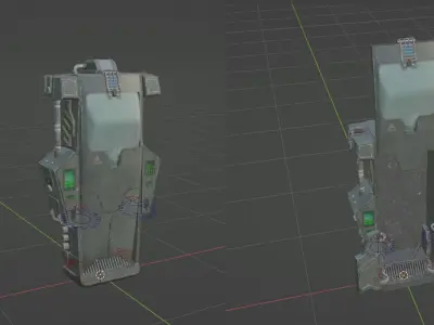 Sci-fi Dirty Cryo Chamber Cryopod 3D model  Low-poly 3D model