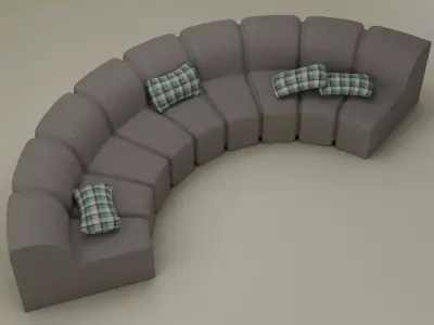 3D armchair and cushions 3D model