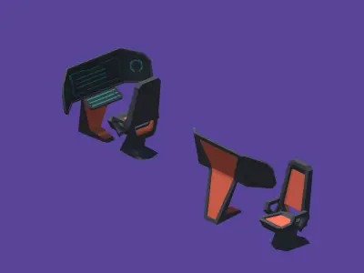 Sci-Fi Modular Interior Pack Low-poly 3D model