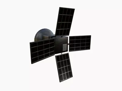 Satellite G06 Steel Black - SciFi Space Design Low-poly 3D model