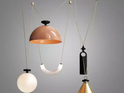 Roll Hill Shape Up 5Piece Chandelier 3D model