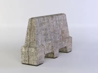 Masonry barrier Low-poly 3D model
