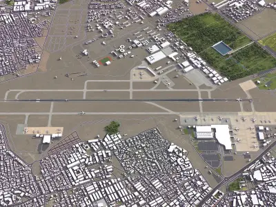 Marrakesh - Menara Airport - RAK Low-poly 3D model