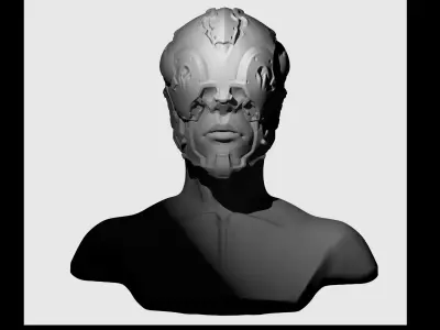 Scifi helmet design 3D print model