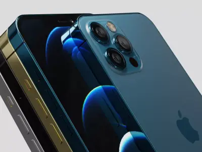 Apple iphone 12 Pro Max in all Official Colors  Low-poly 3D model