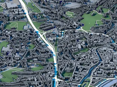 Liege Cityscape Belgium Historic European City  3D model