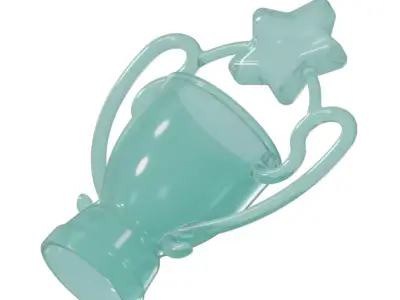 Transparent Star Championship Trophy 3D model