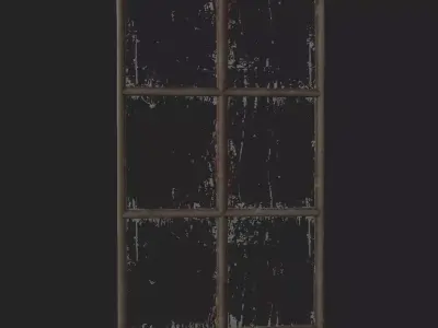 old wooden window Low-poly 3D model