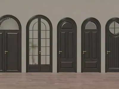 Vintage wooden door 3D model