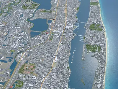 West Palm Beach Florida USA Low-poly 3D model