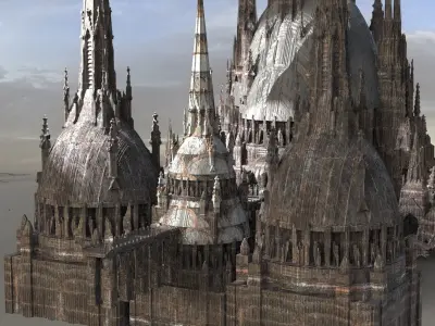 Barbarian TwinTowers City designs Kitbash 3D model